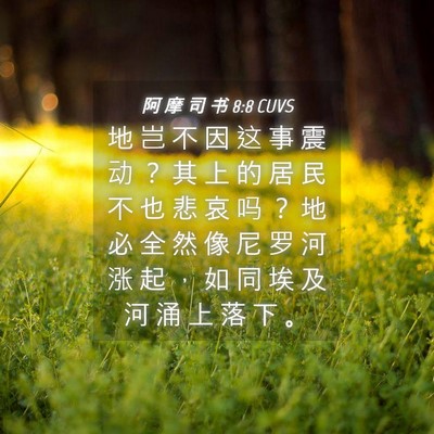 Picture 04 - 阿 摩 司 书 8:8 CUVS - 地 岂 不 因 这 事 震 动 ？ 其 上 的 - Bible Verse Picture