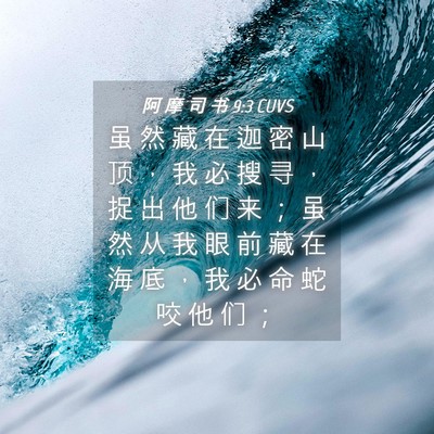 Picture 04 - 阿 摩 司 书 9:3 CUVS - 虽 然 藏 在 迦 密 山 顶 ， 我 必 搜 - Bible Verse Picture
