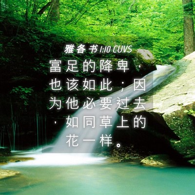 Picture 04 - 雅 各 书 1:10 CUVS - 富 足 的 降 卑 ， 也 该 如 此 ； 因 - Bible Verse Picture