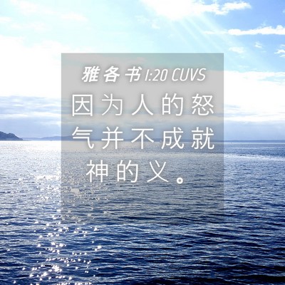 Picture 04 - 雅 各 书 1:20 CUVS - 因 为 人 的 怒 气 并 不 成 就 神 的 - Bible Verse Picture