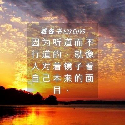 Picture 04 - 雅 各 书 1:23 CUVS - 因 为 听 道 而 不 行 道 的 ， 就 像 - Bible Verse Picture