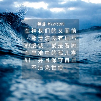 Picture 04 - 雅 各 书 1:27 CUVS - 在 神 我 们 的 父 面 前 ， 那 清 洁 - Bible Verse Picture