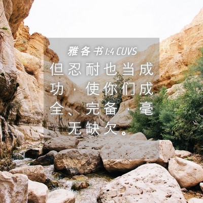 Picture 04 - 雅 各 书 1:4 CUVS - 但 忍 耐 也 当 成 功 ， 使 你 们 成 - Bible Verse Picture