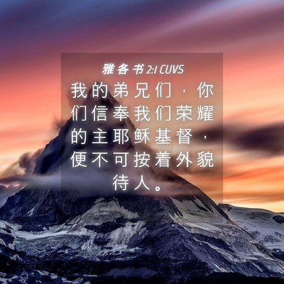 Picture 04 - 雅 各 书 2:1 CUVS - 我 的 弟 兄 们 ， 你 们 信 奉 我 们 - Bible Verse Picture