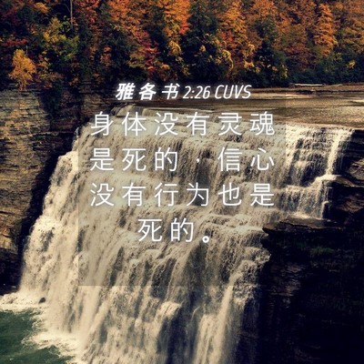Picture 04 - 雅 各 书 2:26 CUVS - 身 体 没 有 灵 魂 是 死 的 ， 信 心 - Bible Verse Picture