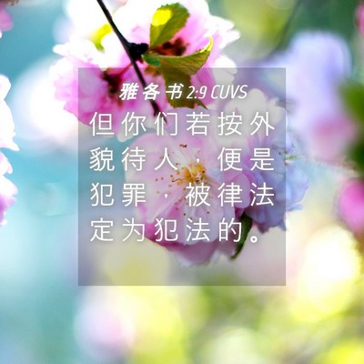 Picture 04 - 雅 各 书 2:9 CUVS - 但 你 们 若 按 外 貌 待 人 ， 便 是 - Bible Verse Picture