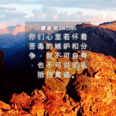 Picture 04 - 雅 各 书 3:14 CUVS - 你 们 心 里 若 怀 着 苦 毒 的 嫉 妒 - Bible Verse Picture