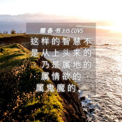 Picture 04 - 雅 各 书 3:15 CUVS - 这 样 的 智 慧 不 是 从 上 头 来 的 - Bible Verse Picture