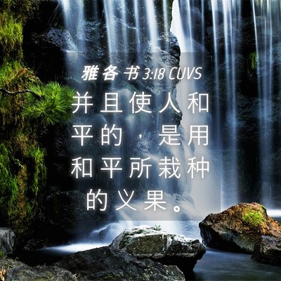 Picture 04 - 雅 各 书 3:18 CUVS - 并 且 使 人 和 平 的 ， 是 用 和 平 - Bible Verse Picture