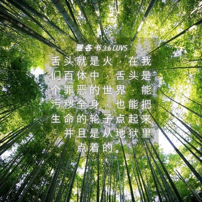 Picture 04 - 雅 各 书 3:6 CUVS - 舌 头 就 是 火 ， 在 我 们 百 体 中 - Bible Verse Picture