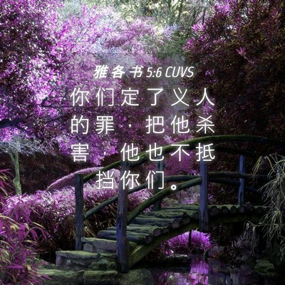 Picture 04 - 雅 各 书 5:6 CUVS - 你 们 定 了 义 人 的 罪 ， 把 他 杀 - Bible Verse Picture