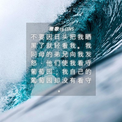 Picture 04 - 雅 歌 1:6 CUVS - 不 要 因 日 头 把 我 晒 黑 了 就 轻 - Bible Verse Picture