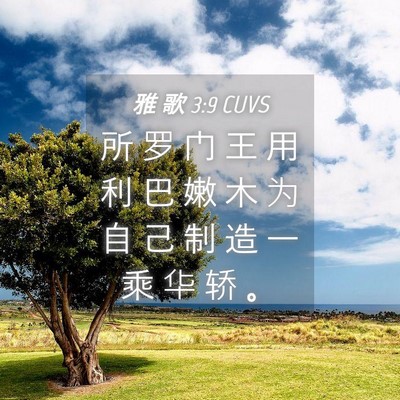 Picture 04 - 雅 歌 3:9 CUVS - 所 罗 门 王 用 利 巴 嫩 木 为 自 己 - Bible Verse Picture