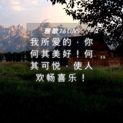 Picture 04 - 雅 歌 7:6 CUVS - 我 所 爱 的 ， 你 何 其 美 好 ！ 何 - Bible Verse Picture