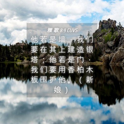 Picture 04 - 雅 歌 8:9 CUVS - 他 若 是 墙 ， 我 们 要 在 其 上 建 - Bible Verse Picture