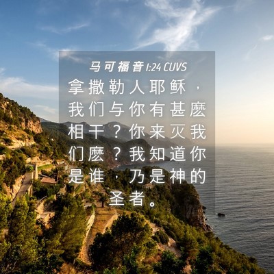 Picture 04 - 马 可 福 音 1:24 CUVS - 拿 撒 勒 人 耶 稣 ， 我 们 与 你 有 - Bible Verse Picture