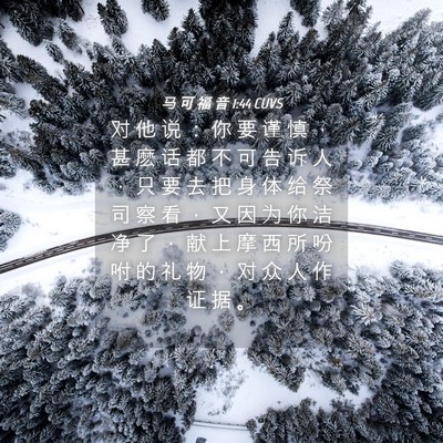 Picture 04 - 马 可 福 音 1:44 CUVS - 对 他 说 ： 你 要 谨 慎 ， 甚 麽 话 - Bible Verse Picture