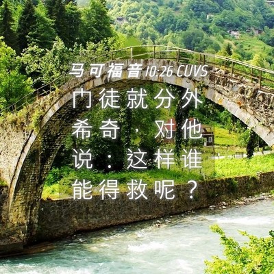 Picture 04 - 马 可 福 音 10:26 CUVS - 门 徒 就 分 外 希 奇 ， 对 他 说 ： - Bible Verse Picture