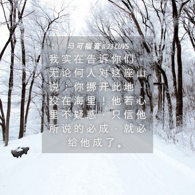Picture 04 - 马 可 福 音 11:23 CUVS - 我 实 在 告 诉 你 们 ， 无 论 何 人 - Bible Verse Picture