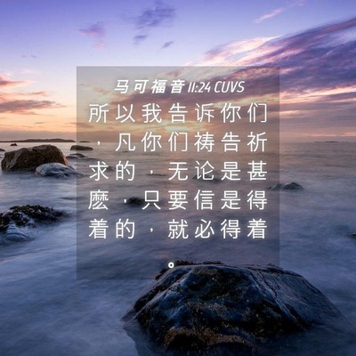 Picture 04 - 马 可 福 音 11:24 CUVS - 所 以 我 告 诉 你 们 ， 凡 你 们 祷 - Bible Verse Picture