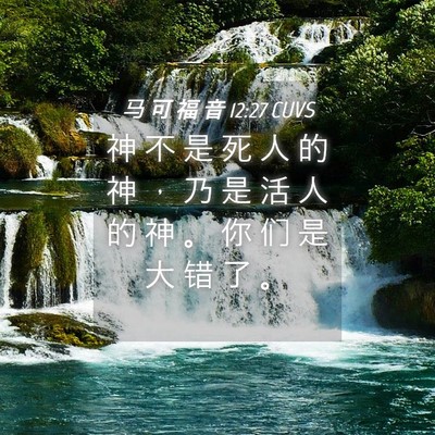 Picture 04 - 马 可 福 音 12:27 CUVS - 神 不 是 死 人 的 神 ， 乃 是 活 人 - Bible Verse Picture