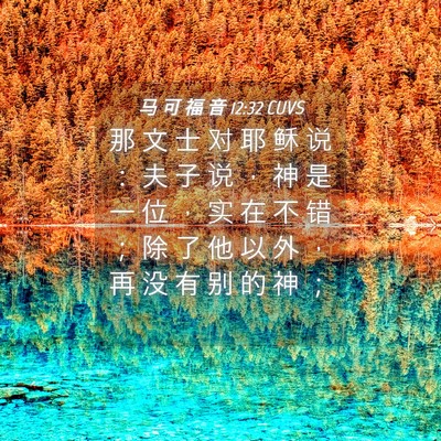 Picture 04 - 马 可 福 音 12:32 CUVS - 那 文 士 对 耶 稣 说 ： 夫 子 说 ， - Bible Verse Picture