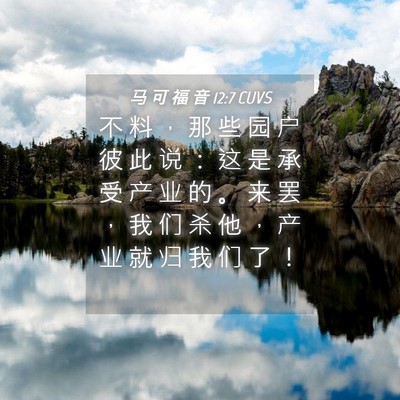 Picture 04 - 马 可 福 音 12:7 CUVS - 不 料 ， 那 些 园 户 彼 此 说 ： 这 - Bible Verse Picture