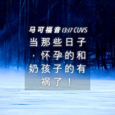 Picture 04 - 马 可 福 音 13:17 CUVS - 当 那 些 日 子 ， 怀 孕 的 和 奶 孩 - Bible Verse Picture