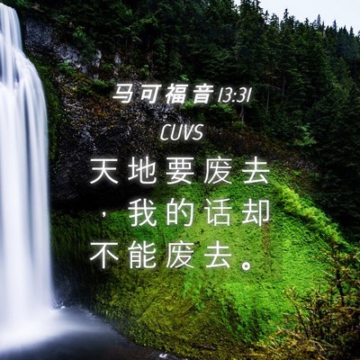 Picture 04 - 马 可 福 音 13:31 CUVS - 天 地 要 废 去 ， 我 的 话 却 不 能 - Bible Verse Picture