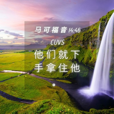 Picture 04 - 马 可 福 音 14:46 CUVS - 他 们 就 下 手 拿 住 他 - Bible Verse Picture
