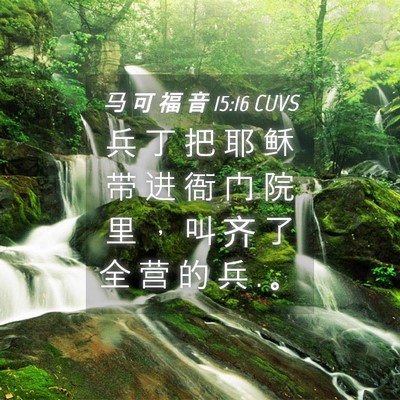 Picture 04 - 马 可 福 音 15:16 CUVS - 兵 丁 把 耶 稣 带 进 衙 门 院 里 ， - Bible Verse Picture