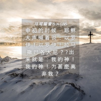 Picture 04 - 马 可 福 音 15:34 CUVS - 申 初 的 时 候 ， 耶 稣 大 声 喊 着 - Bible Verse Picture