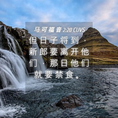 Picture 04 - 马 可 福 音 2:20 CUVS - 但 日 子 将 到 ， 新 郎 要 离 开 他 - Bible Verse Picture