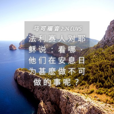 Picture 04 - 马 可 福 音 2:24 CUVS - 法 利 赛 人 对 耶 稣 说 ： 看 哪 ， - Bible Verse Picture