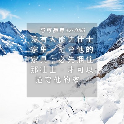 Picture 04 - 马 可 福 音 3:27 CUVS - 没 有 人 能 进 壮 士 家 里 ， 抢 夺 - Bible Verse Picture