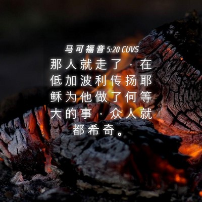 Picture 04 - 马 可 福 音 5:20 CUVS - 那 人 就 走 了 ， 在 低 加 波 利 传 - Bible Verse Picture