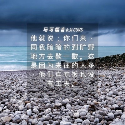 Picture 04 - 马 可 福 音 6:31 CUVS - 他 就 说 ： 你 们 来 ， 同 我 暗 暗 - Bible Verse Picture