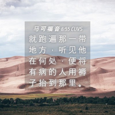 Picture 04 - 马 可 福 音 6:55 CUVS - 就 跑 遍 那 一 带 地 方 ， 听 见 他 - Bible Verse Picture