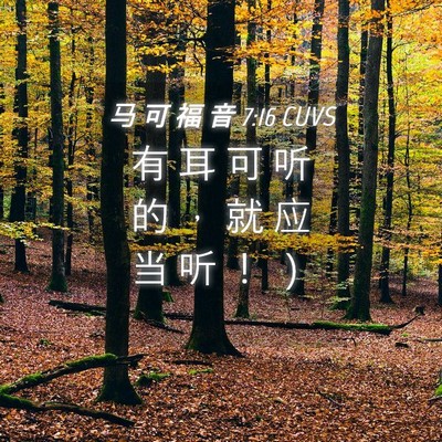 Picture 04 - 马 可 福 音 7:16 CUVS - 有 耳 可 听 的 ， 就 应 当 听 ！ - Bible Verse Picture