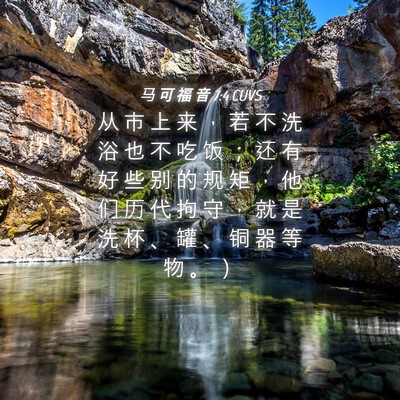 Picture 04 - 马 可 福 音 7:4 CUVS - 从 市 上 来 ， 若 不 洗 浴 也 不 吃 - Bible Verse Picture