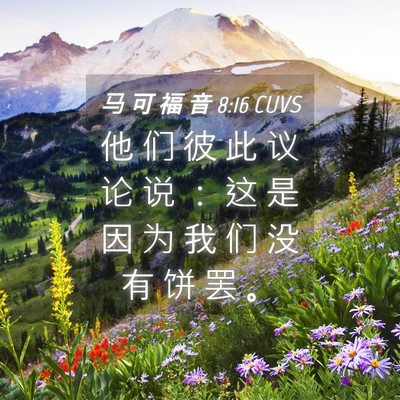 Picture 04 - 马 可 福 音 8:16 CUVS - 他 们 彼 此 议 论 说 ： 这 是 因 为 - Bible Verse Picture