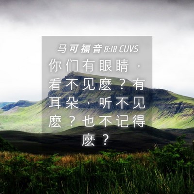 Picture 04 - 马 可 福 音 8:18 CUVS - 你 们 有 眼 睛 ， 看 不 见 麽 ？ 有 - Bible Verse Picture