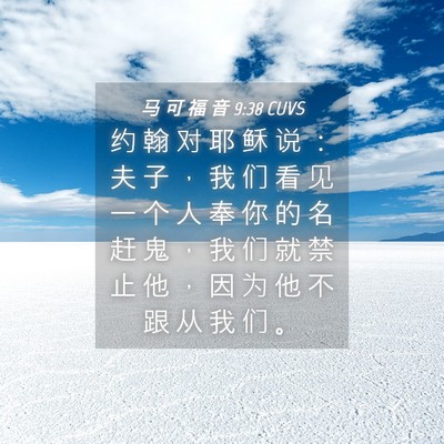 Picture 04 - 马 可 福 音 9:38 CUVS - 约 翰 对 耶 稣 说 ： 夫 子 ， 我 们 - Bible Verse Picture