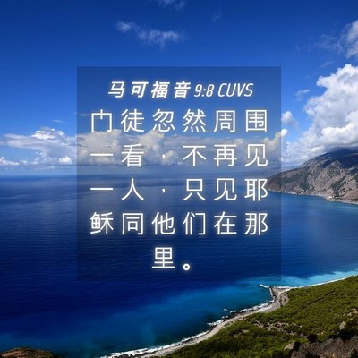 Picture 04 - 马 可 福 音 9:8 CUVS - 门 徒 忽 然 周 围 一 看 ， 不 再 见 - Bible Verse Picture