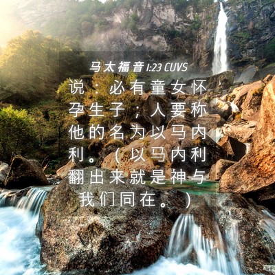 Picture 04 - 马 太 福 音 1:23 CUVS - 说 ： 必 有 童 女 怀 孕 生 子 ； 人 - Bible Verse Picture