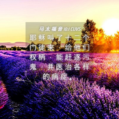 Picture 04 - 马 太 福 音 10:1 CUVS - 耶 稣 叫 了 十 二 个 门 徒 来 ， 给 - Bible Verse Picture