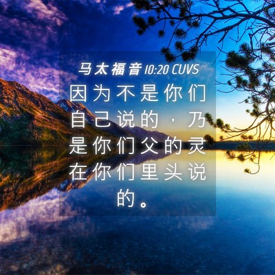 Picture 04 - 马 太 福 音 10:20 CUVS - 因 为 不 是 你 们 自 己 说 的 ， 乃 - Bible Verse Picture