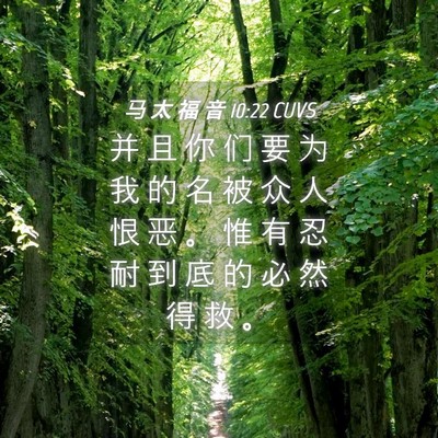 Picture 04 - 马 太 福 音 10:22 CUVS - 并 且 你 们 要 为 我 的 名 被 众 人 - Bible Verse Picture