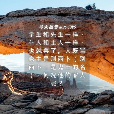 Picture 04 - 马 太 福 音 10:25 CUVS - 学 生 和 先 生 一 样 ， 仆 人 和 主 - Bible Verse Picture