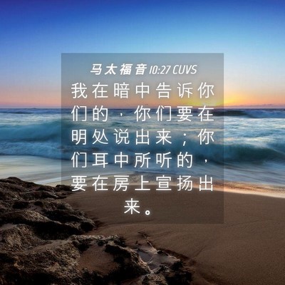 Picture 04 - 马 太 福 音 10:27 CUVS - 我 在 暗 中 告 诉 你 们 的 ， 你 们 - Bible Verse Picture